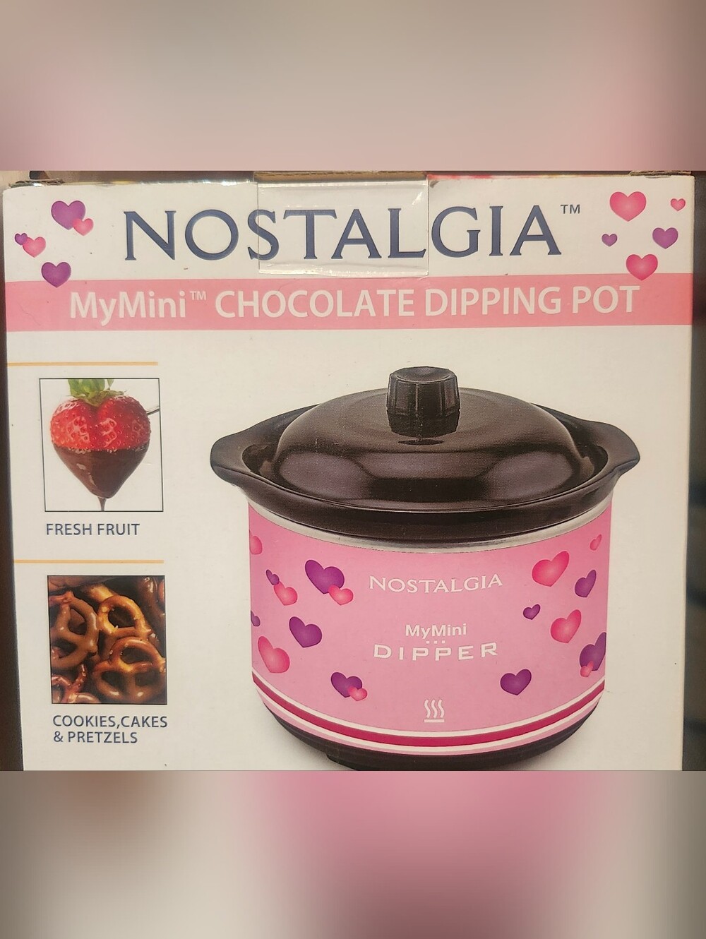 Nostalgia Pink Heart Mini Chocolate Dipper